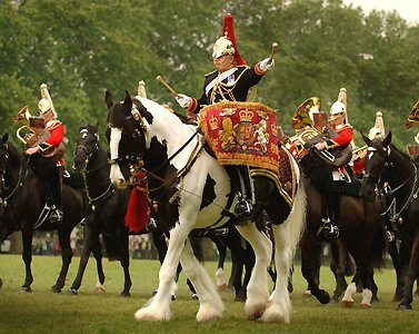 Arbejdedende Drum Horse fra den engelske garde drum history 1